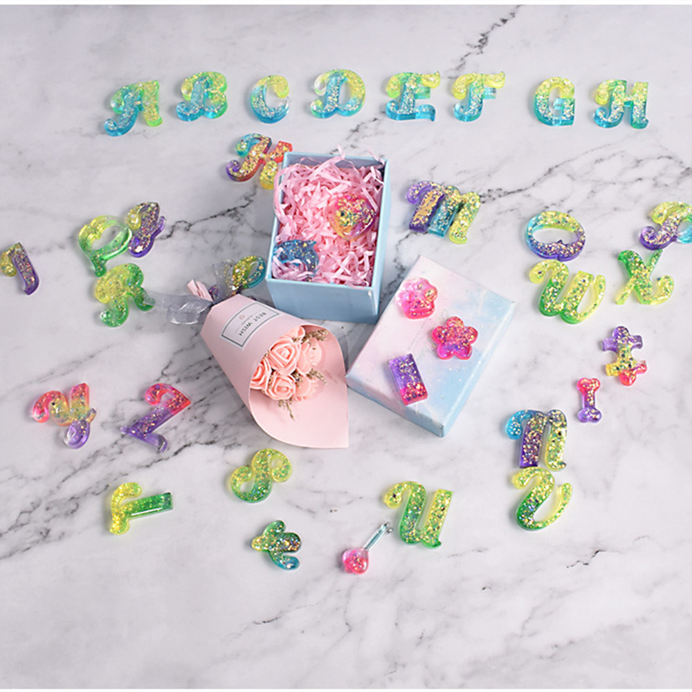Alphabet Epoxy Resin Silicone  - Gold Foil Flakes review and price