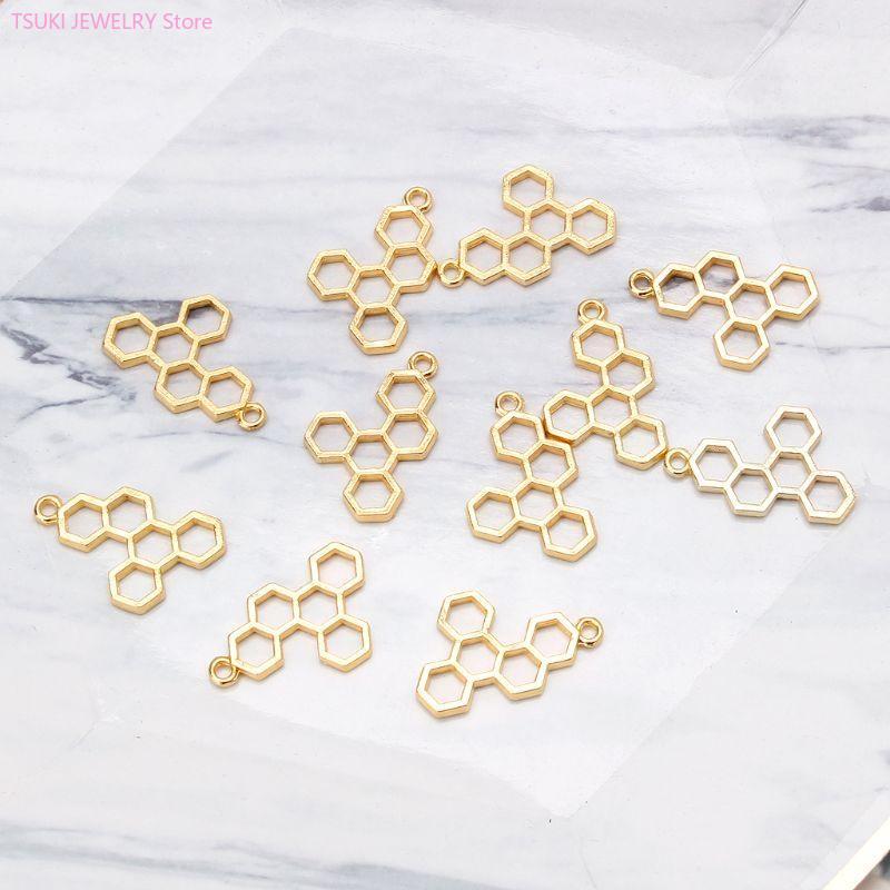 62KE 10x/Set Gold Honeycomb Bl - Bezels Set Pendant review and price