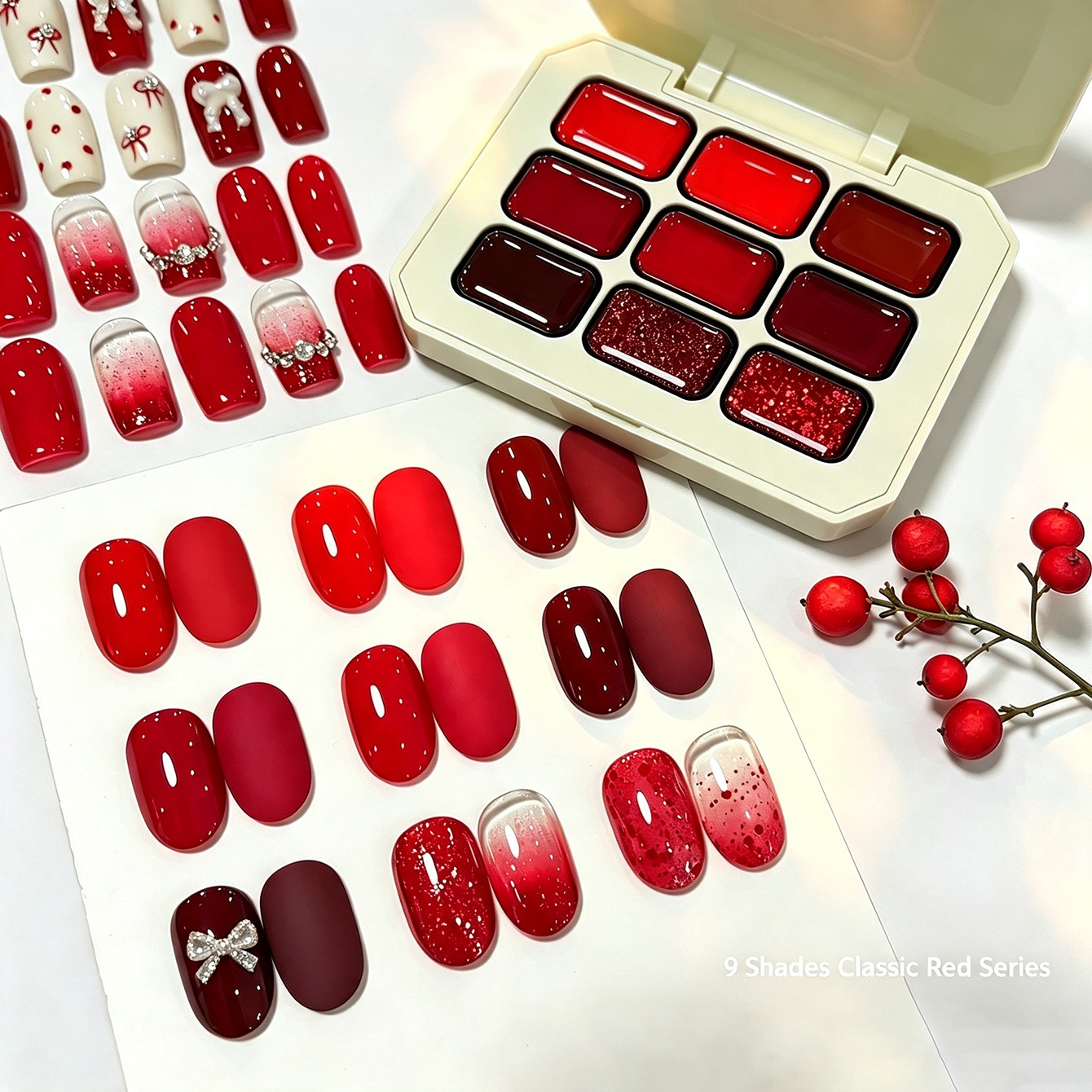 9 Colors Classic Red Solid Nai - Resin Glitter Pack review and price