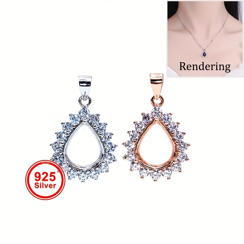 1pc Rose Golden Silvery Tear D - Bezels Set Pendant review and price