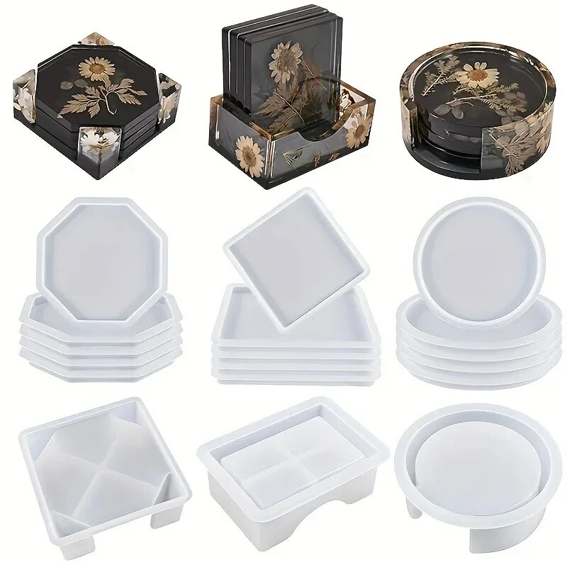 Coaster Resin Molds Set Includ - Gold Foil Flakes review and price