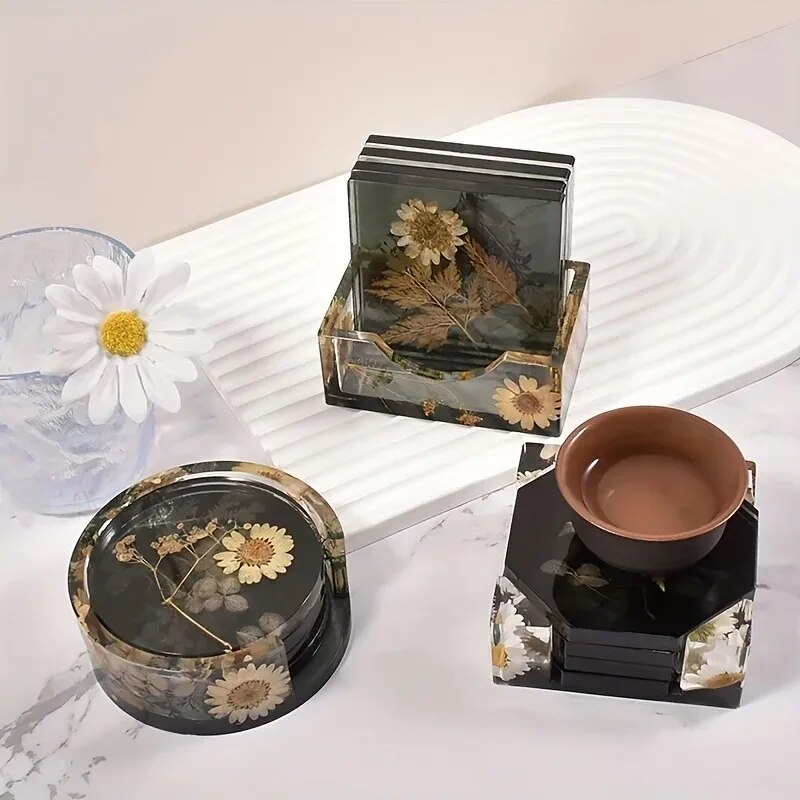 Coaster Resin Molds Set Includ - Gold Foil Flakes review and price